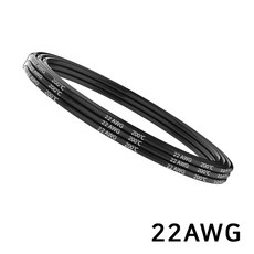 22AWG 실리콘 케이블 드론 RC카 배터리 전원선 고내열 주석도금 구리, 1개, (케이블) 22AWG(블랙)