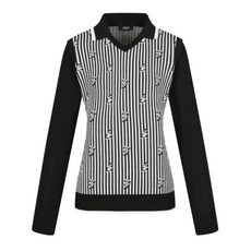 팬텀 봄 여성 로고 자가드 카라 니트 221E1SR201 2colors