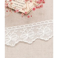 퀼트스타 파빌로나 스캘럽 오간자 자수레이스_172, 내추럴, 1개