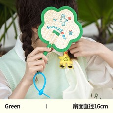 半房小蒲扇台製手工草編花扇 復古風拍照道具 寶寶手搖葵扇, 花朵編織扇（green）, 1個