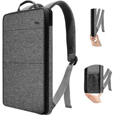 맥북 에어 M5 프로 보관 가방 노트북 백팩 16인치 USB 충전 배낭, 회색   검정 - 컵 포함 - USB 포함 - 확장 기