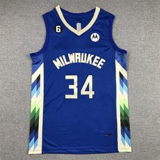 밀워키 벅스 농구 유니폼 블루 시티 베스트 쿤보 저지 NBA