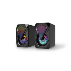 宏晉 Hongjin SP02 RGB電腦喇叭 2.1聲道 二件式音響，環繞重低音立體聲，多媒體氣氛燈效揚聲器, HJ-SP02