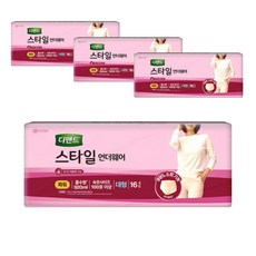 디펜드 스타일 언더웨어 여성 파워 대형 16매X4팩 걱정없는 하루 소취 냄새 제거, 16매, 4박스
