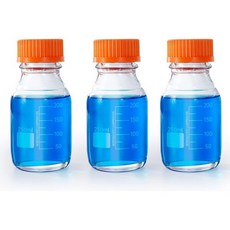 500ml 원형 미디어 보관 병 GL45 나사 캡 보로실리케이트 유리 최대 온도 249.83개들이 팩, 250ml 3PCS