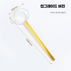 유리스푼 내열 컬러 대형 디저트 국자 롱핸드 커피믹서 식기, 1개, 업그레이드 대형 수프 숟가락 골드