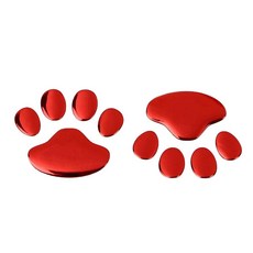 차량용 스티커 발바닥 4P 스크래치, 4개, 레드