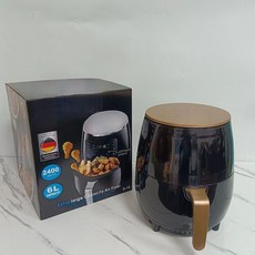 空氣炸鍋 6L大容量觸控式電炸鍋, 黑色6L歐規插頭
