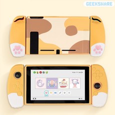 닌텐도 스위치 케이스 긱쉐어 고양이 커버, 브라운, 1개, 긱쉐어 고양이 발바닥 케이스(일반모델용)