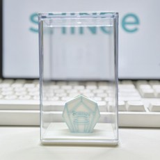 臺灣出貨-迷你 SHINee 應援棒 小底座 mini小手燈 燈座 閃 鑰匙扣 支架, mini藍白+防塵罩, 1個