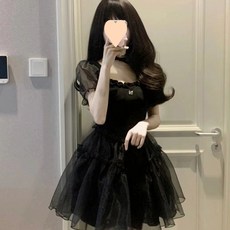 廷廷女裝 蓬蓬公主裙 泡泡袖連衣裙 女生晚禮服