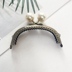 헤세드 NEW) 진주구슬 엔틱라운드 동전지갑 프레임, 엔틱 10.5cm, 1개
