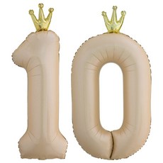 이벤트홀릭 대형 왕관 숫자은박풍선 라떼, 10