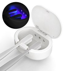 UV-C 무선칫솔살균기 99.9%살균 UV LED 휴대겸용, 그레이