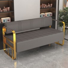 병원 쇼파 대기실 업소용 블랙 실버 소파 프레임 3인 로비 철제 120x55x73, 16  그레이 150사이즈 스텐 골드 팔걸이 3인승