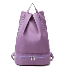 乾溼分離 游泳包 防水沙灘收納背包 運動泳袋 雙肩, 淺紫色