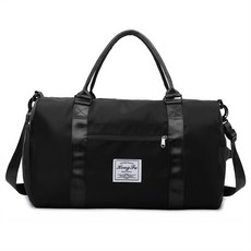 遊泳運動健身包韓版大容量短途出差旅行包可套拉桿登機手提袋, 黑色, 1個