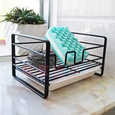 미니 벽걸이 수세미 선반 블랙 주방 거치대 82572EA 1(ea)