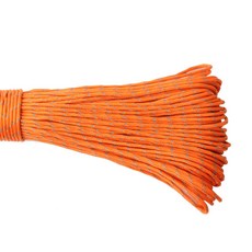 CAMPINGSKY Paracord 2mm 반사 로프 3 가닥 코어 야외 캠핑 낙하산 매는 밧줄 텐트 다기능, 01 50meters, 05 orange reflective, 1개