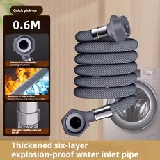 藍天工廠 通用全自動洗衣機進水管加長管龍頭接水管上水管延長軟管接頭配件, 1個, 【@A1】0.6米快接款 通用接頭