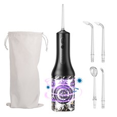 300ml 구강세정기 무선 휴대용 구강세정기 펄스 수압 & 살균 기능 여행 & 가정용 구강청결용품 F800 구강세정기, F800-Black