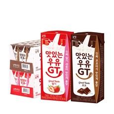 남양 맛있는우유 GT 190ml 초코24팩 + 딸기 24팩, 1세트, 180ml