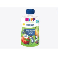 힙 히피스 유기농 과일퓨레 사과 배 붉은과일류 Hipp 과일주스 100g (너구리), 100ml