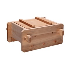 天然杉木豆腐模具 豆腐框 豆腐成型器 壓豆腐模具盒子 可拆卸無黏膠家用 16*20CM, 1個