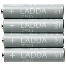 이케아 LADDA 라다 충전지 HR03 AAA 1.2V 750mAh 4개 705.098.20, 1개