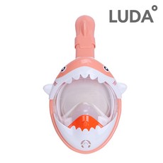 루다 원터치버클형 상어 유아 스노쿨링마스크 어린이 KC인증제품, 코랄블러쉬 원터치버클형