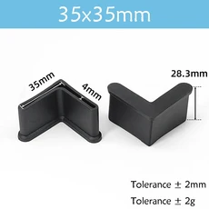 2-100개 L형 고무 받침 미끄럼 방지 발 패드 슬롯형 앵글 바 삼각형 선반 철제 커버 보호용 슬리브, 06 2 Pcs, 24 35x35mm-Black