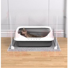 고양이 화장실 모래박스 형태 밀폐형 구조 대형 냄새방지, 1개, 투명 70x60x60cm
