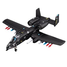 Ghbunuz A-10 뇌전 II 공격기 합금 전투기 모델 성광 효과 첨부 미사일 발사 기능 캐빈 개폐 가능 터빈 팬 회전 삼륜 격납식 활주 주행 대응 전시 스탠드, 1개