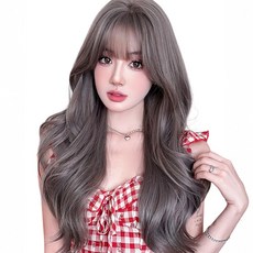가발위드 여신강림 자연스러운 롱웨이브 내츄럴 통가발 글로스, 1개, 애쉬그레이