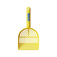 SCOOP 大小團貓砂鏟 加長手柄 簡約設計, 檸檬黃, 10個