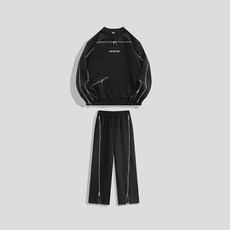 【痞帥重工】衛衣套裝 男裝衛衣 運動套裝 男裝套裝 解構設計 通體拉鍊 寬鬆墊肩 小眾潮牌 街頭嘻哈穿搭