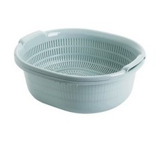 [台灣发貨] 瀝水籃 洗菜籃 洗菜盆 瀝水盆 雙層洗菜籃 雙層瀝水籃 滴水籃, 瀝水籃 - 北歐藍, 1個