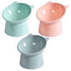 Aristal 8cm 15 3 고양이 음식 그릇 식기 먹이 접시 물 마시기 높이 먹기 쉬운