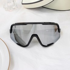 스포츠 고글 UV400 러닝 자전거 방풍 빅사이즈 선글라스, 실버미러, 1개