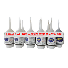 소나무 재선충 예방제성분 + 나무영양제성분 한번에 동시 주입 종합수간주사 나무왕-Basic 7ml x 10병. 선택(15mlX10병) + (나무상처도포제 50g+7mm드릴길이), 15ml, 10개