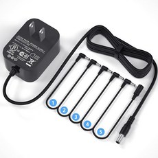 VHBW 5 9V DC 1A (1000mA) (5 이펙터 전원 채널 전원 공급 전원 공급 이펙터 페달 용, 1개
