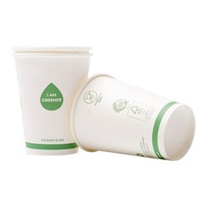 12온스 380ml 친환경 수성코팅 인쇄 화이트 종이컵, 1개, 50개입 1개, 50개입
