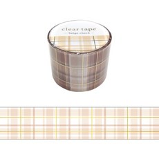 MIND WAVE 透明PET膠帶 - star ornament (30mm), 1個, 米色格紋