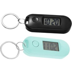 비문 2pcs 시계 소년 소녀 디지털 아날로그 클립 열쇠고리 학생용