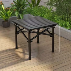 휴대용 접이식 야외 테이블 의자 세트 에그롤 캠핑 노점 피크닉 경량 레저 가구, 03 52cm 검정색 작은 사각형 테이블 + 수납 가방