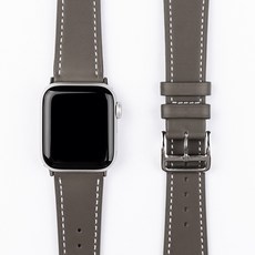 모할랩 애플워치 3/4/5/6/7/8/9/SE 호환 가죽 싱글 레더 스트랩 + 보호필름 1p 세트, 03에토프, 46mm, 블루투스