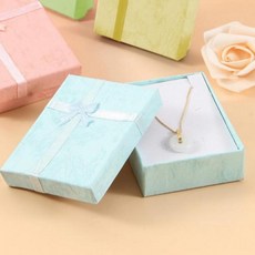 목걸이 케이스 10P 리본 사각 상자 귀걸이 반지 보석상자