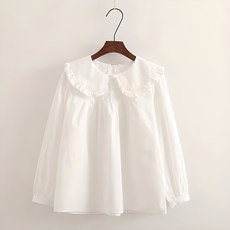 I'M MONG 女款Limati公主風荷葉邊可愛長袖襯衫
