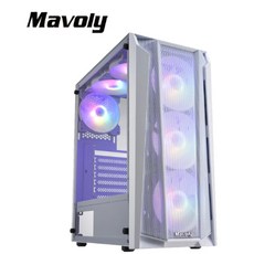 世全數位科技 Mavoly 荔枝 USB3.0 CR19 ATX 電腦機殼 網狀面板透側 RGB (黑色/白色), 1個, 白色