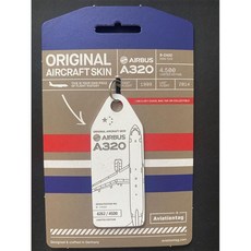퇴역 항공기 플레인 태그 키링 중국동방항공 A320 B-2400, 화이트 4262, 1개